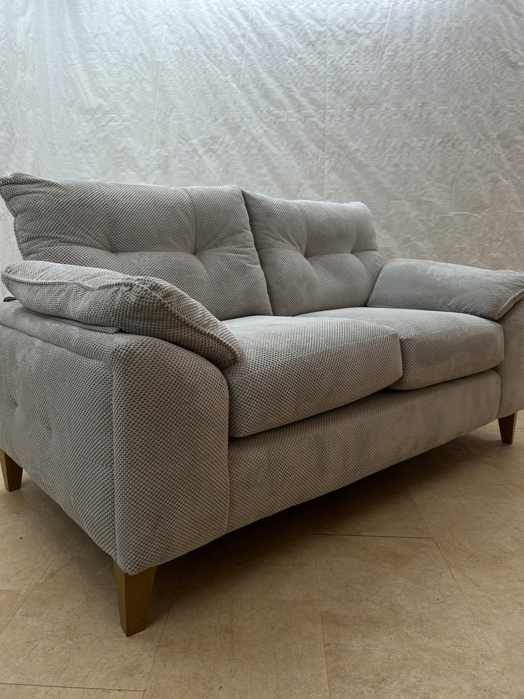 Ex-Display Elsie Pale Grey Fabric 2 Seater Sofa