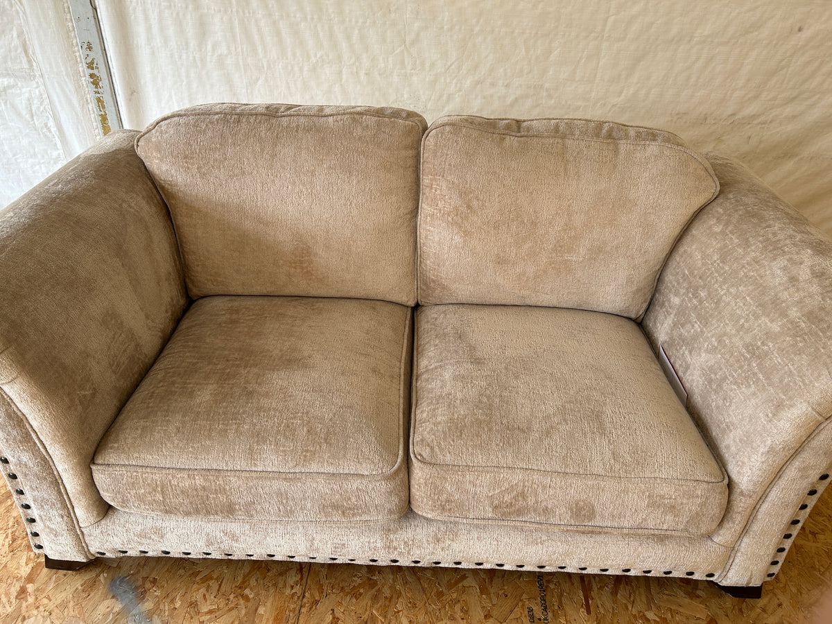 Ex-Display Flair Neutral Fabric 2 Seater Sofa with Studs