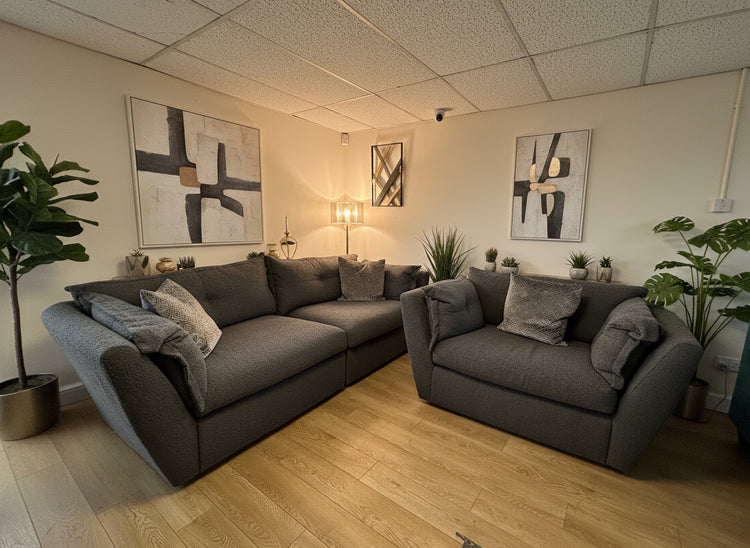 Ex-Display Sully Fabric 4 Seater Sofa + Love Chair