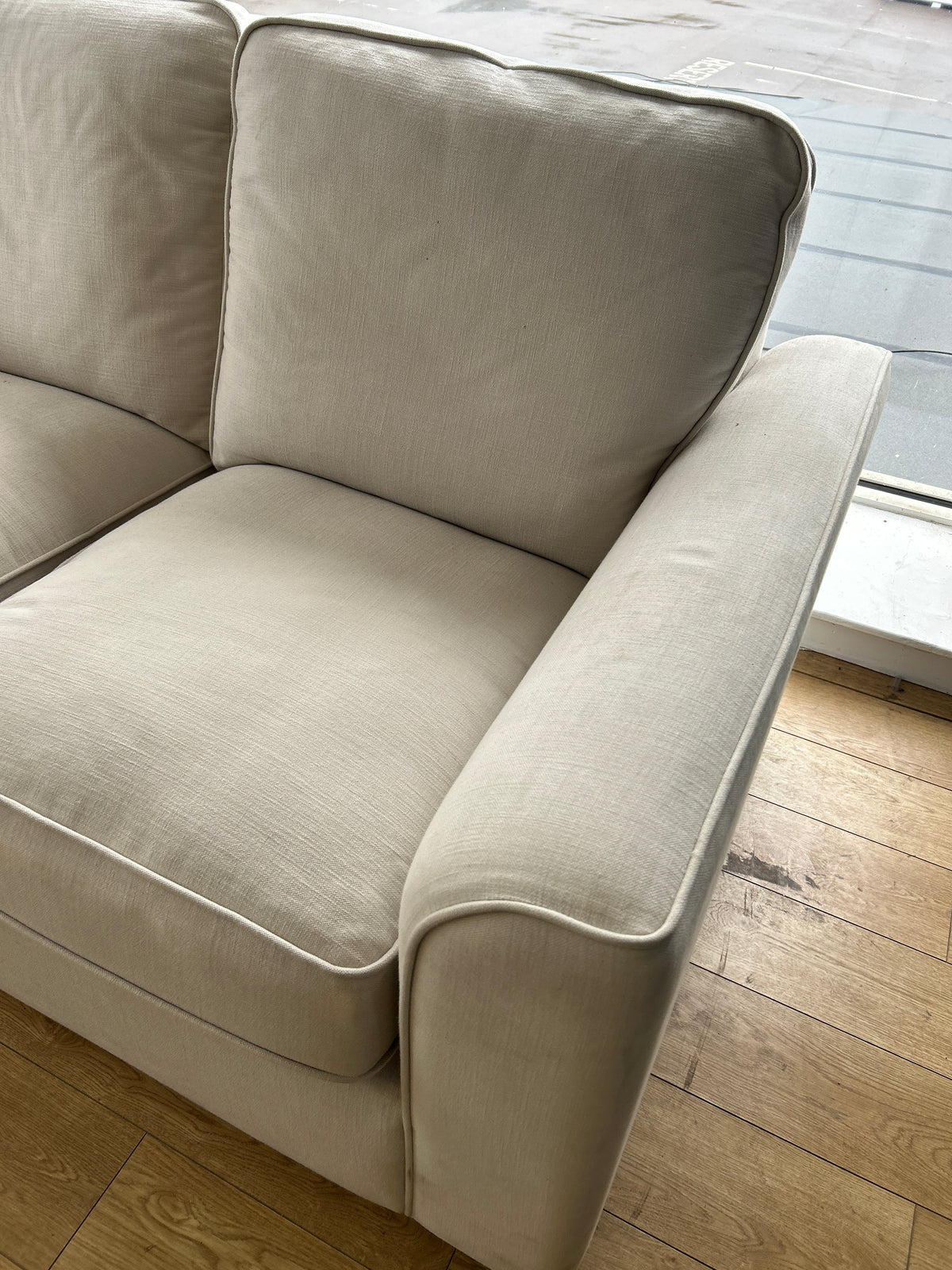 Ex-Display Rio White Linen-Style 2 + 2 Seater Sofa Set (Damaged)