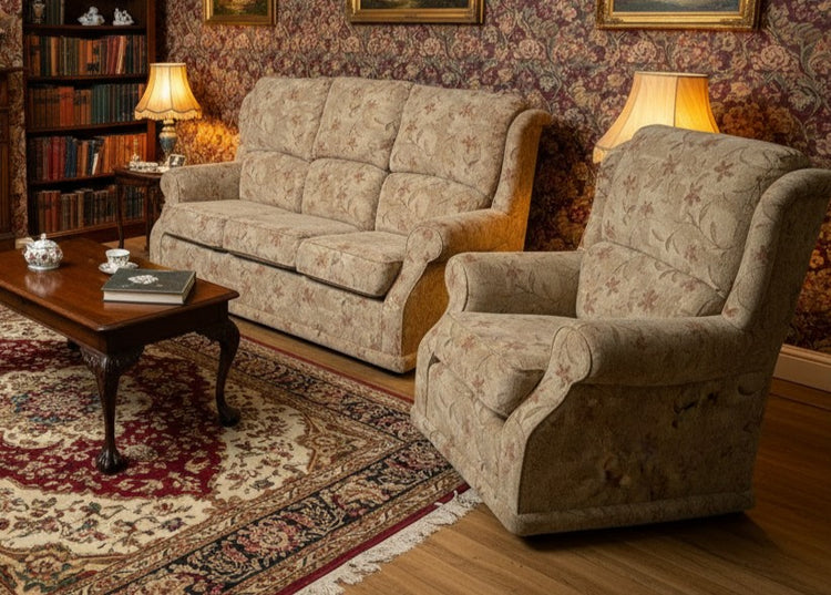 Ex-Display Floral 3 Seater Sofa + Chair