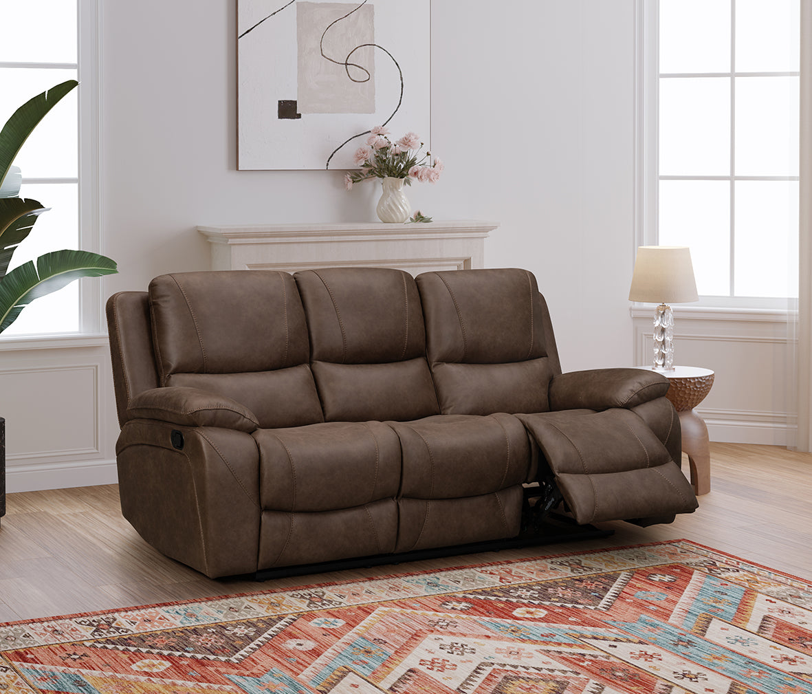 Isobella Fabric Manual Recliner Sofa Collection, Charcoal or Grey