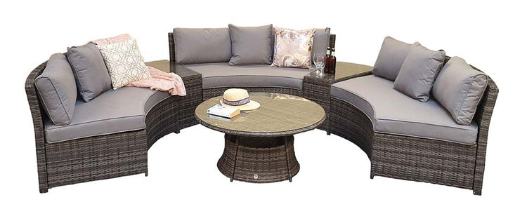 Juliet Rattan Half Moon Corner Sofa Set | EXJUL