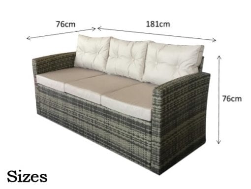 Signature Weave - Rattan Holly 5 Piece Sofa Set in Brown with Steel Frame | Holl0285