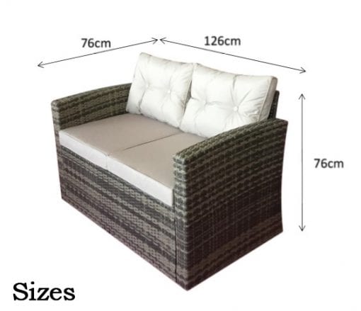 Signature Weave - Rattan Holly 5 Piece Sofa Set in Brown with Steel Frame | Holl0285