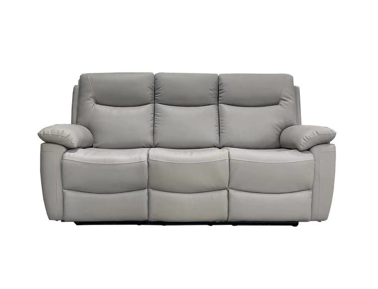 Lucia Electric Recliner Leather 3 + 2 Seater Sofas in Pearl Grey - Homeflair