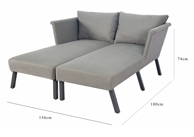 Luna Grey Outdoor Fabric Daybed/Loungers Set | Luna0461