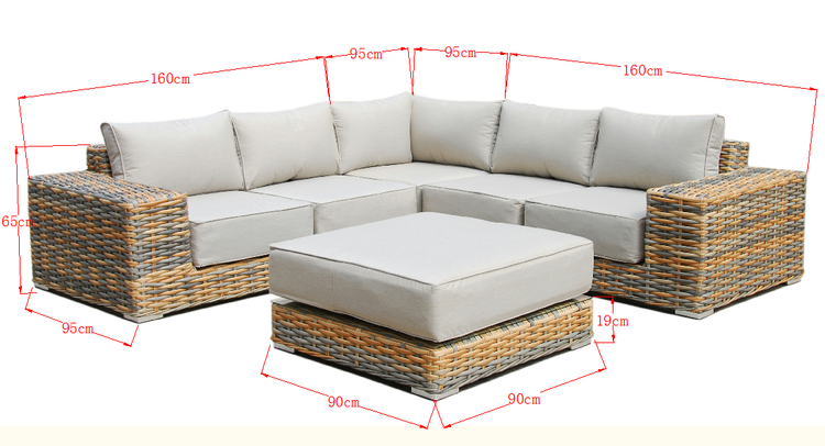 Rattan Brown Malibu Corner Sofa Set | MALI168MJ