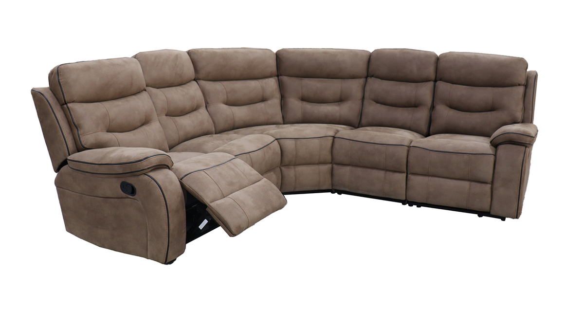 Gabrielle Fabric Manual Recliner Corner Sofa with Console