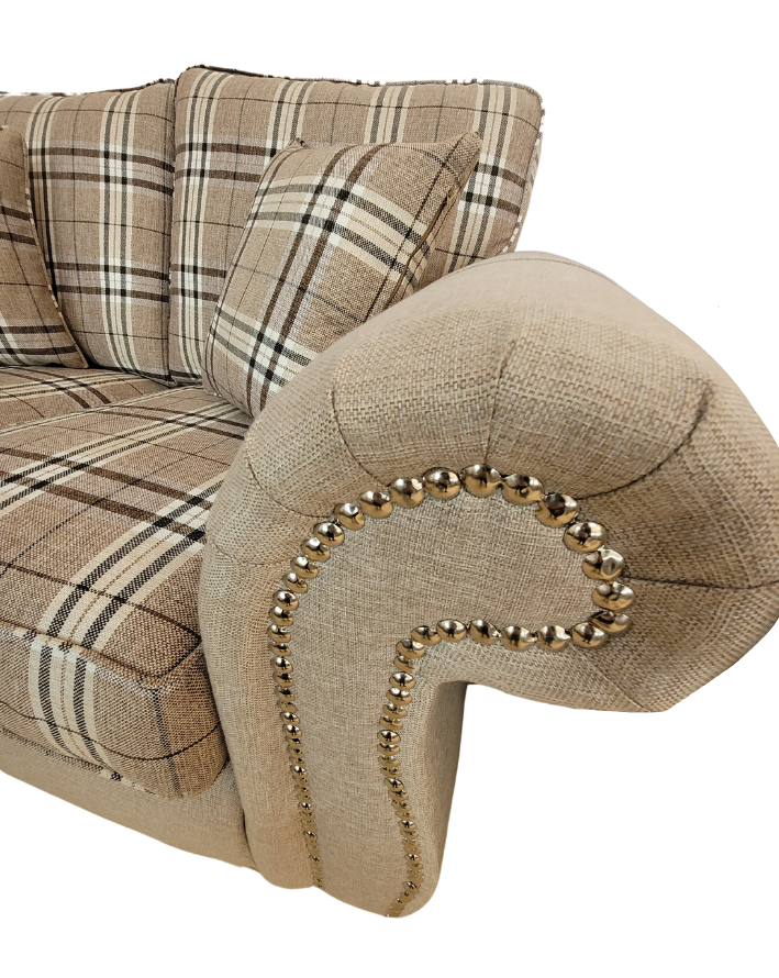 Ex-Display Margaret Brown 3 + 2 Seater Fabric Sofas | EXMAR