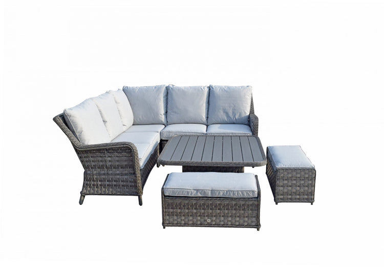 Signature Weave - Rattan Corner Dining Sofa with Lift Table | Mia0314