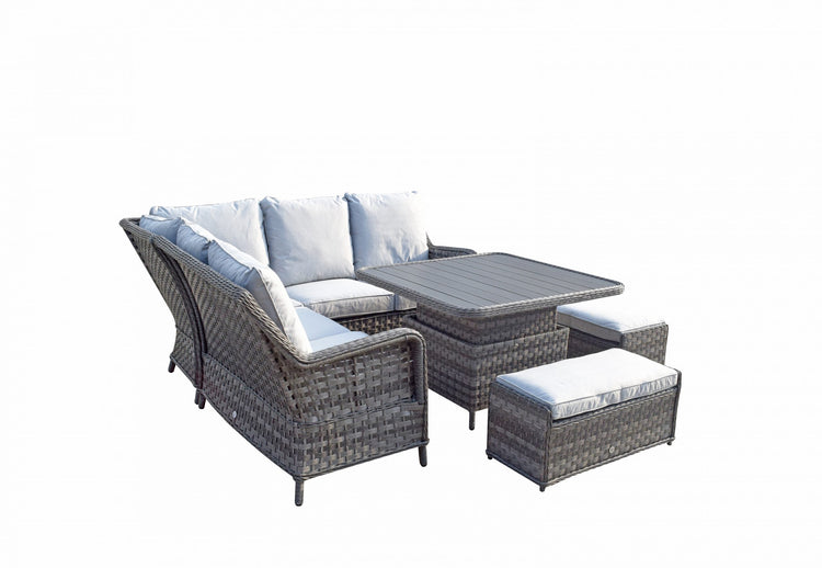 Signature Weave - Rattan Corner Dining Sofa with Lift Table | Mia0314