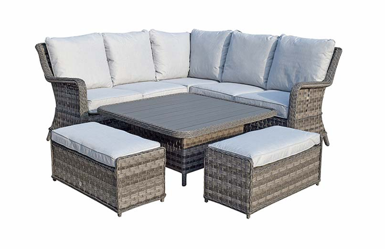 Signature Weave - Rattan Corner Dining Sofa with Lift Table | Mia0314