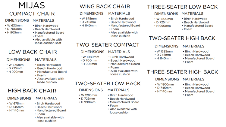 Mijas Fabric Sofa & Chair Collection | Shackletons