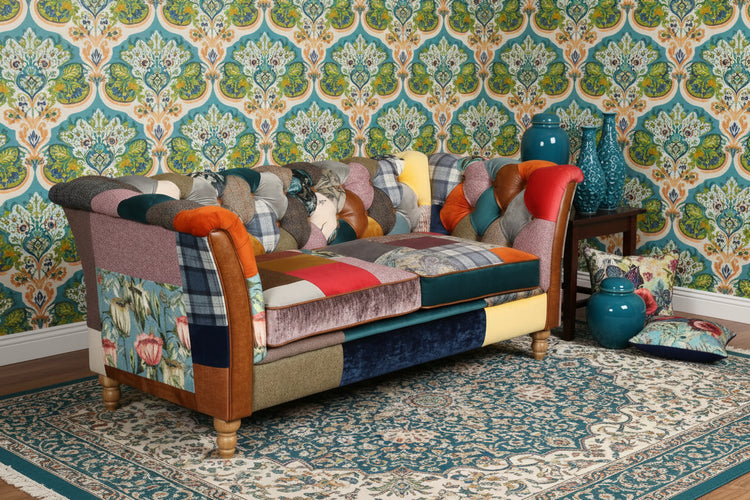 Rutland Patchwork 3 Seater Sofa | Vintage