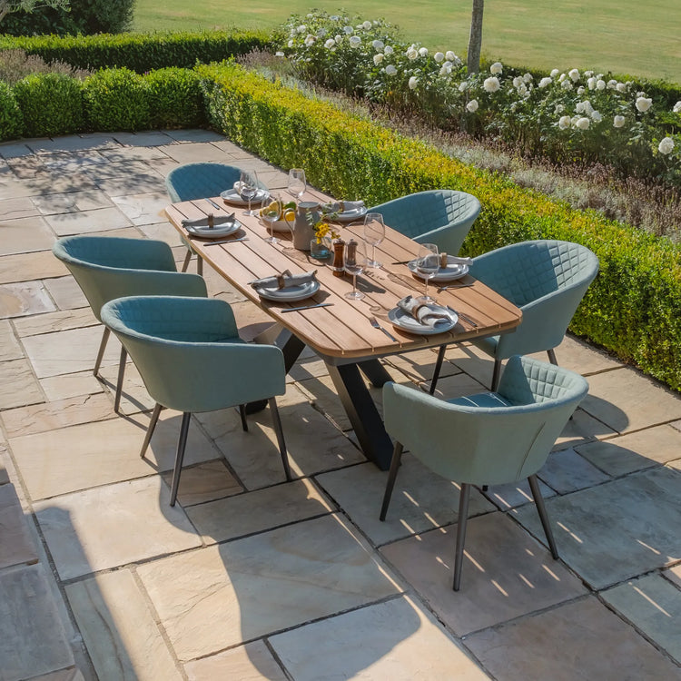 Jakarta Teak Dining Table with Grey Aluminium Frame