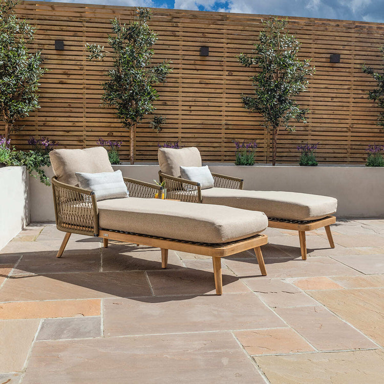 Homeflair - Bali Rope Weave Double Sunlounger Set