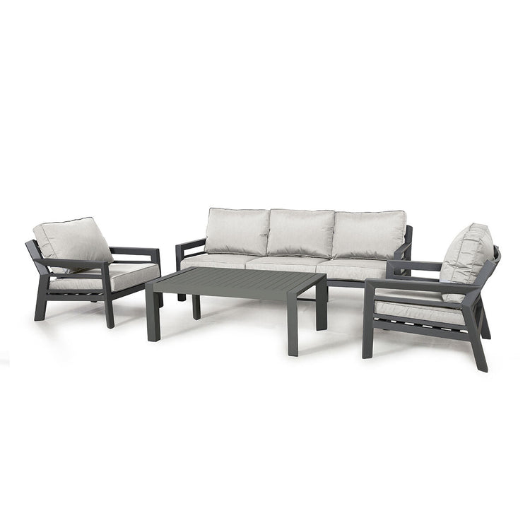 Homeflair - New York 3 Seat Aluminium Sofa Set - Dove Grey