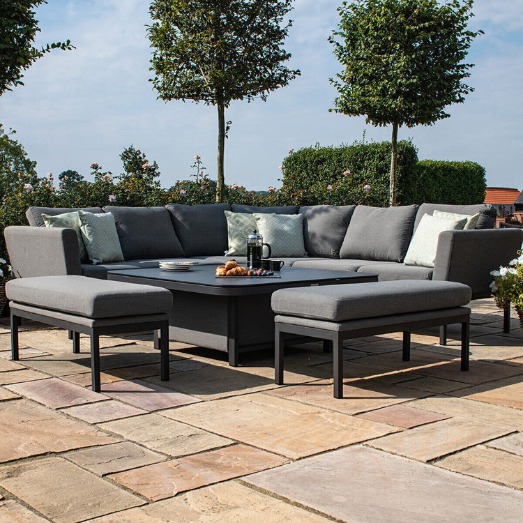 Maze Rattan - Outdoor Fabric Pulse Deluxe Square Corner Dining Set