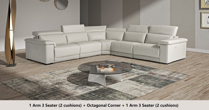Palinuro Italian Leather Sofa & Corner with Adjustable Headrests | Newtrend Concepts Italia
