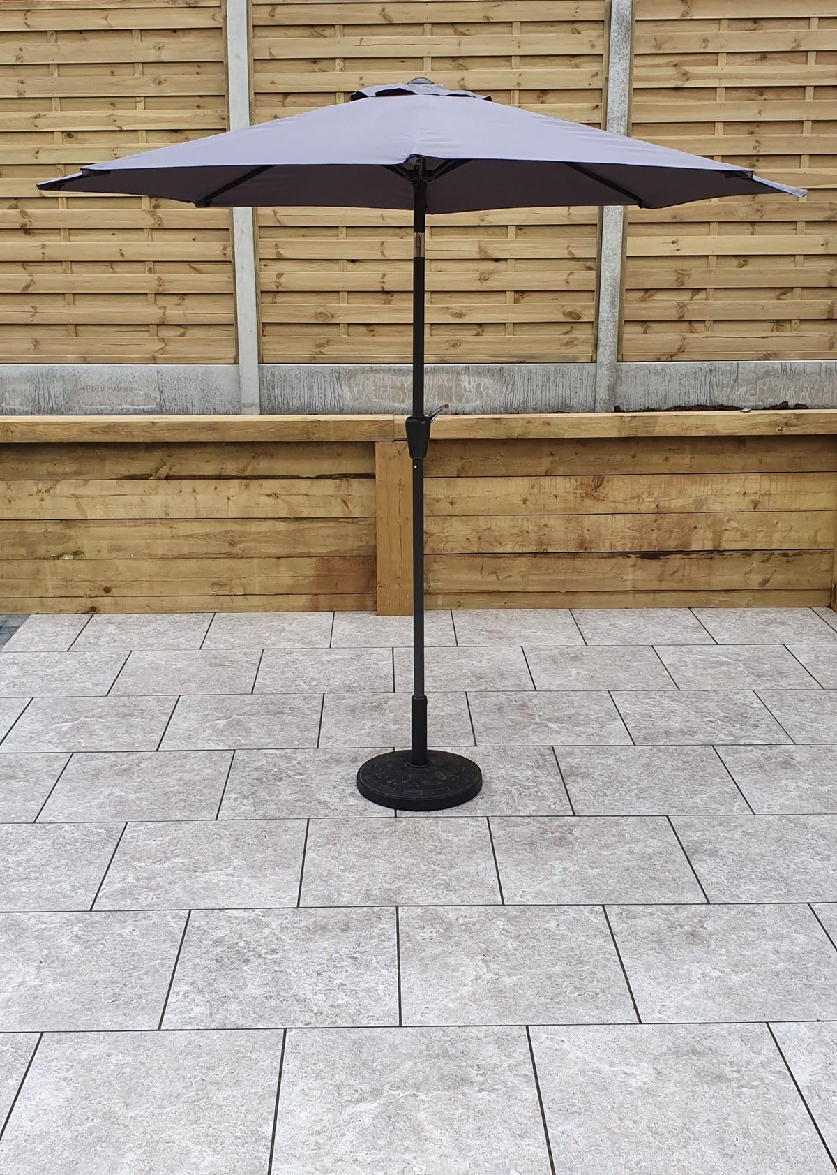2.5m Grey Garden Table Parasol with Tilt
