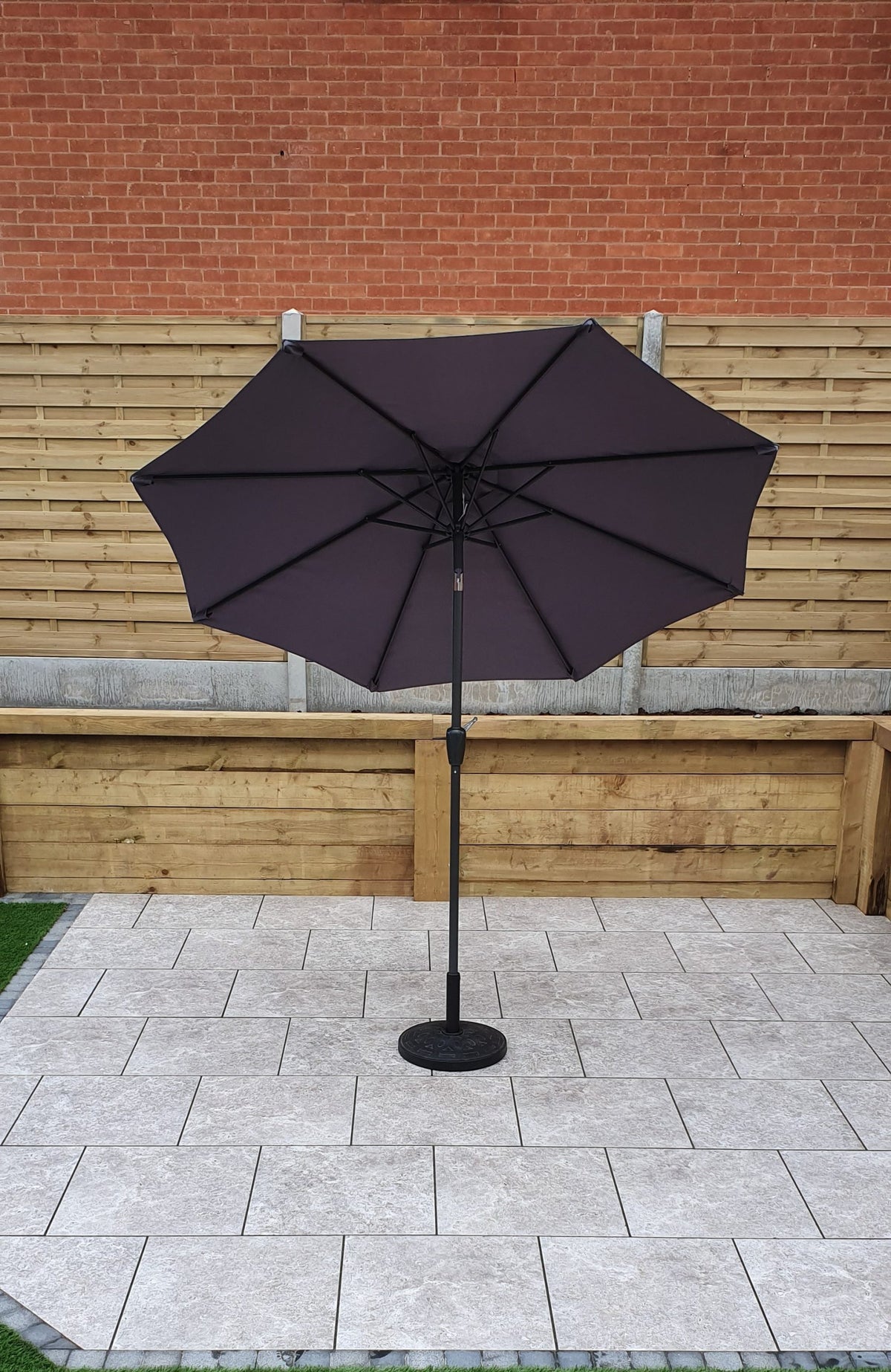 2.5m Grey Garden Table Parasol with Tilt