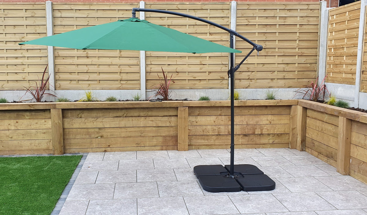 3m Green Banana Garden Parasol with Tilt Mechanism