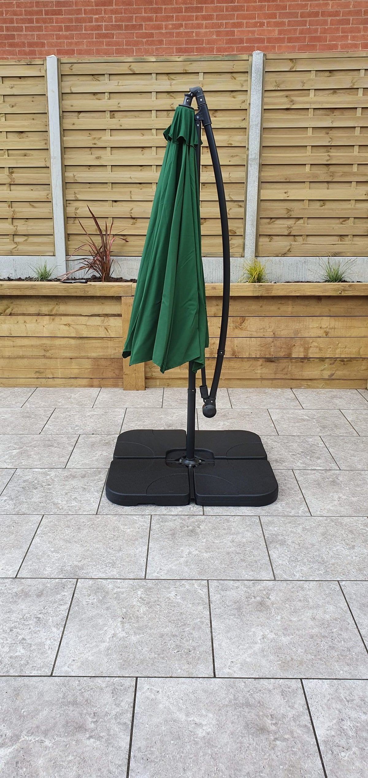 3m Green Banana Garden Parasol with Tilt Mechanism