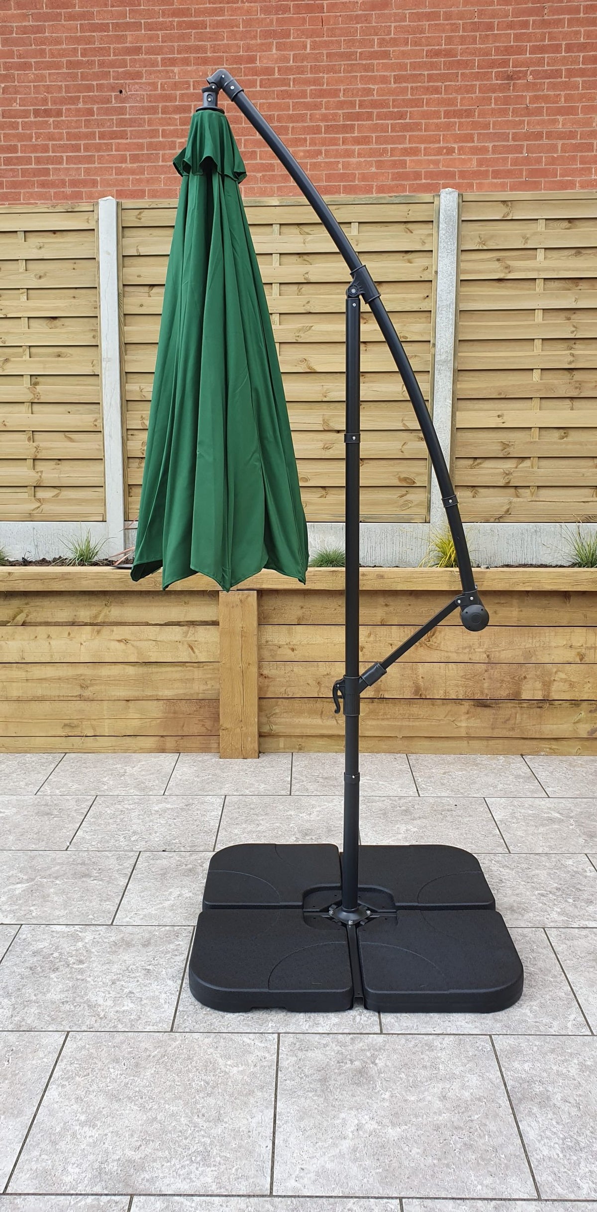 3m Green Banana Garden Parasol with Tilt Mechanism