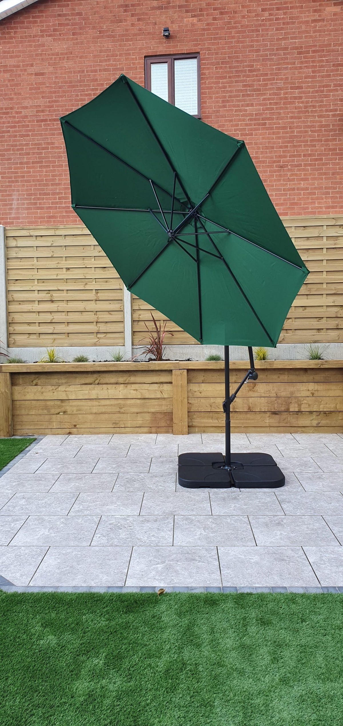 3m Green Banana Garden Parasol with Tilt Mechanism