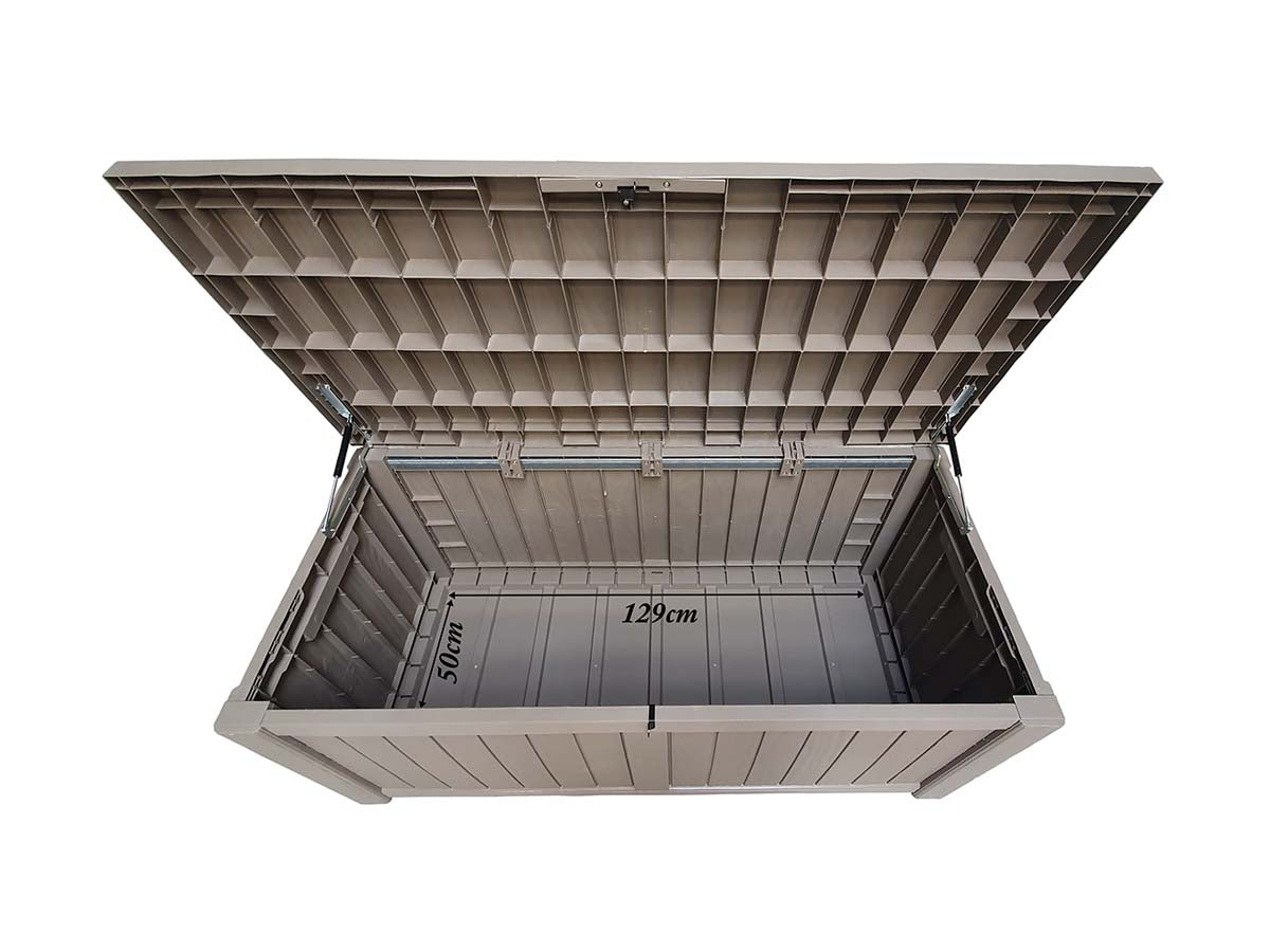 Petra Moulded Plastic Outdoor Garden Storage Box, 144 x 67cm