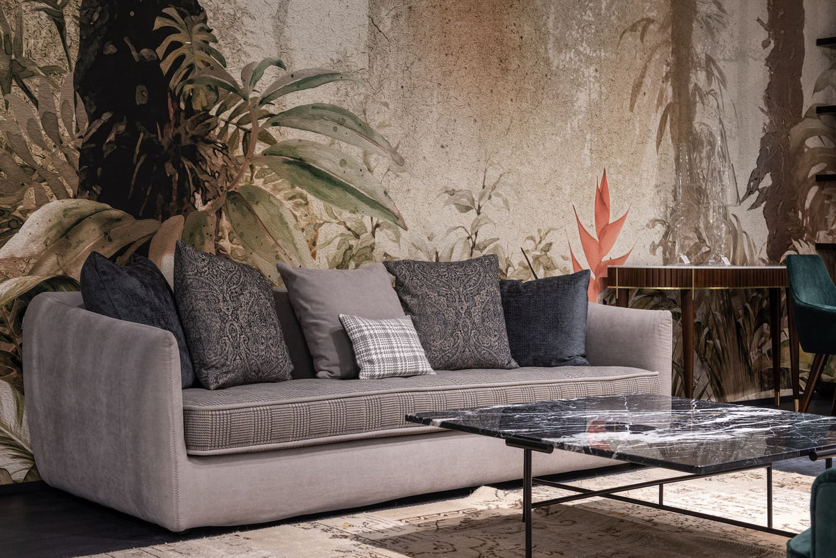 Quality fabric sofa in a family living room