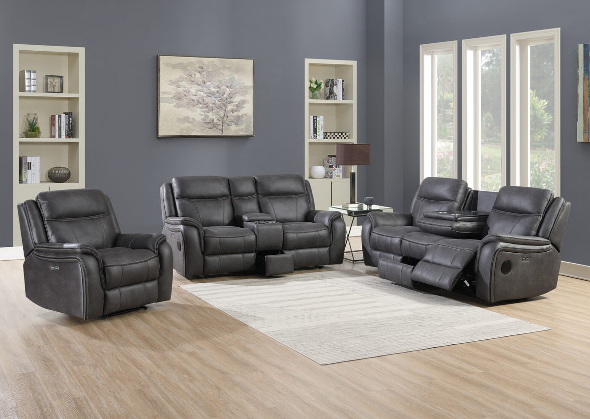 Phoenix Media Smart Power Electric Recliner Sofa Collection in Grey