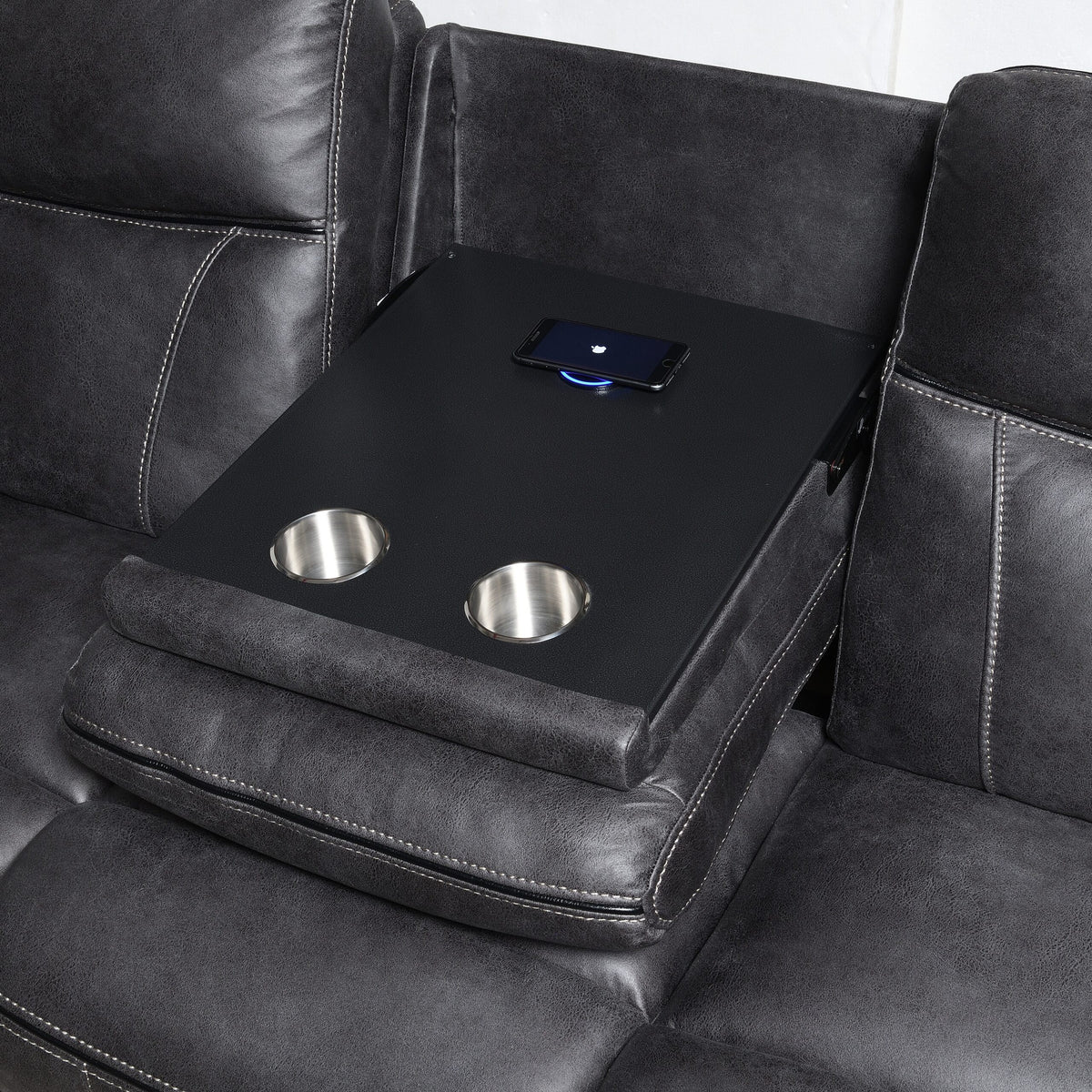 Phoenix Media Smart Power Electric Recliner Sofa Collection in Grey