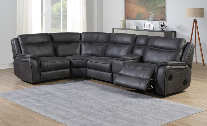 Phoenix Media Grey Electric Recliner Corner Sofa with Bluetooth | Exclusive