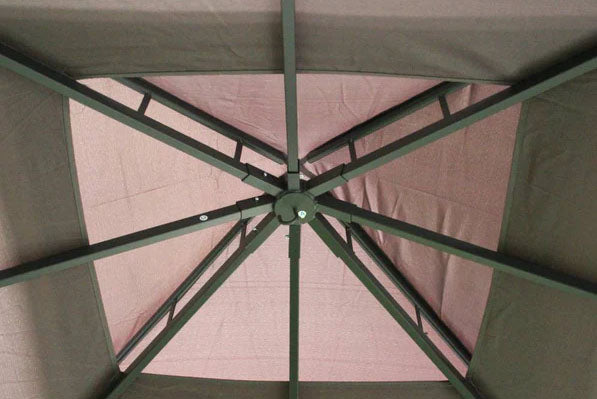 Algarve 3.3x3.3m + 2.1m Awning Grey Gazebo | ALGGAZ3.3X3.3-GREY | AMIR