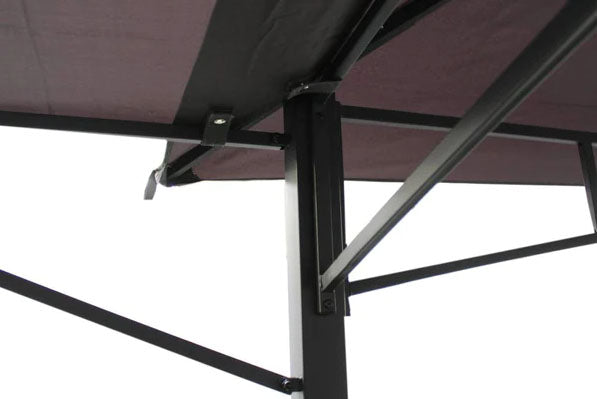 Algarve 3.3x3.3m + 2.1m Awning Grey Gazebo | ALGGAZ3.3X3.3-GREY | AMIR