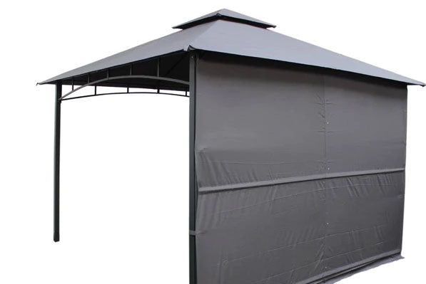 Algarve 3.3x3.3m + 2.1m Awning Grey Gazebo | ALGGAZ3.3X3.3-GREY | AMIR