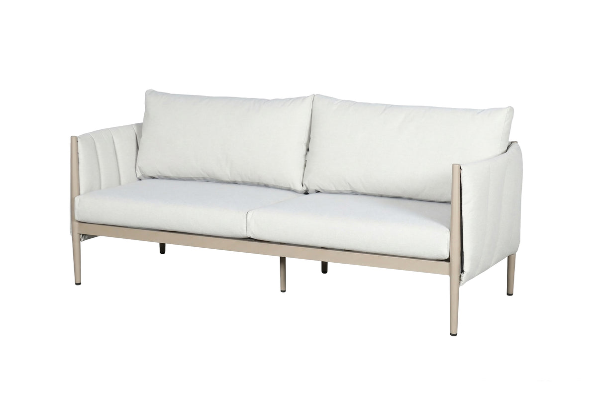 Pumpkin 4 Seater Beige Outdoor Fabric Garden Sofa Set with 2 Seater, Chairs & Lift Table