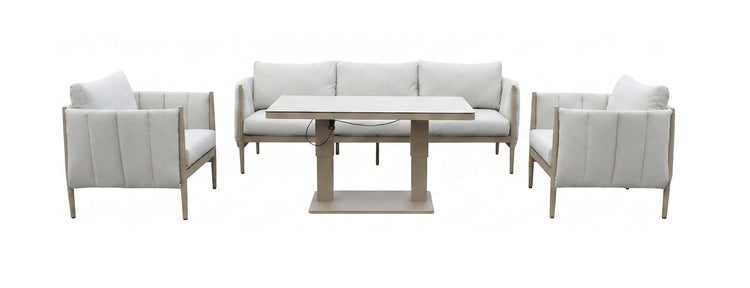Pumpkin Outdoor Fabric 5 Seater Sofa Set with Lift + Rise Table | Pump0611