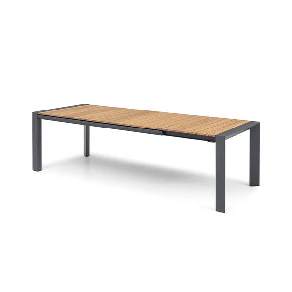 Jakarta Teak Dining Table with Grey Aluminium Frame