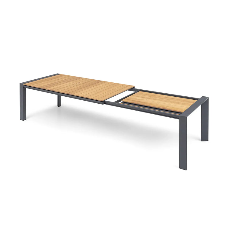 Jakarta Teak Dining Table with Grey Aluminium Frame