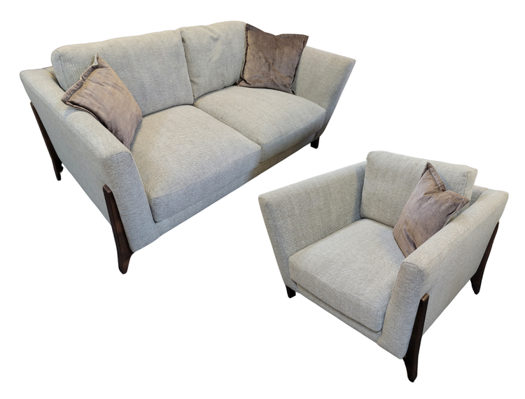 Ren Ex-Display Fabric 3 Seater Sofa + Chair