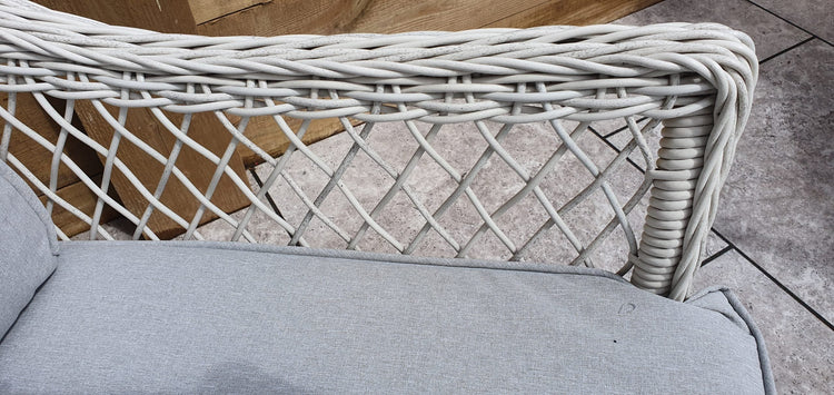 Signature Weave - Rattan Sofa Set with Coffee Table in White Wicker | Rose | Rose0371