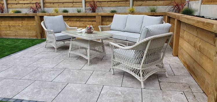 Signature Weave - Rattan Sofa Set with Coffee Table in White Wicker | Rose | Rose0371