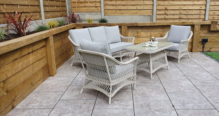 Signature Weave - Rattan Sofa Set with Coffee Table in White Wicker | Rose | Rose0371