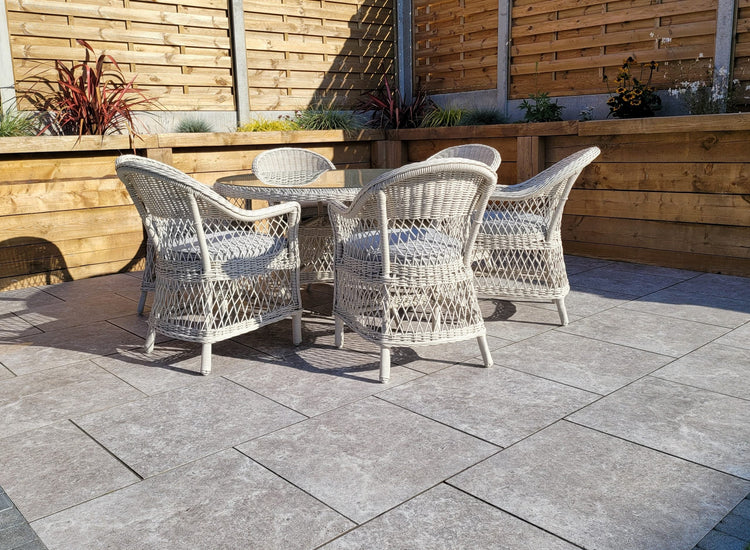 Signature Weave - Rattan Round Table + 6 Dining Chairs | Rose | Rose0389_0393