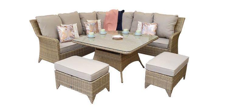 Signature Weave - Rattan Corner Dining Set in Natural | Sarah | Sara0048