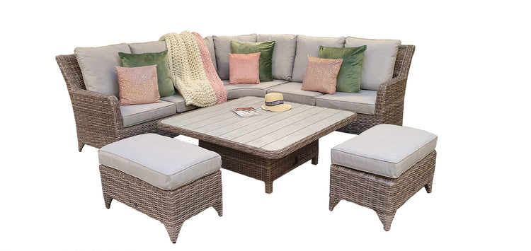 Signature Weave - Rattan Corner Dining Set with Lift Table | Sarah | Sara0260