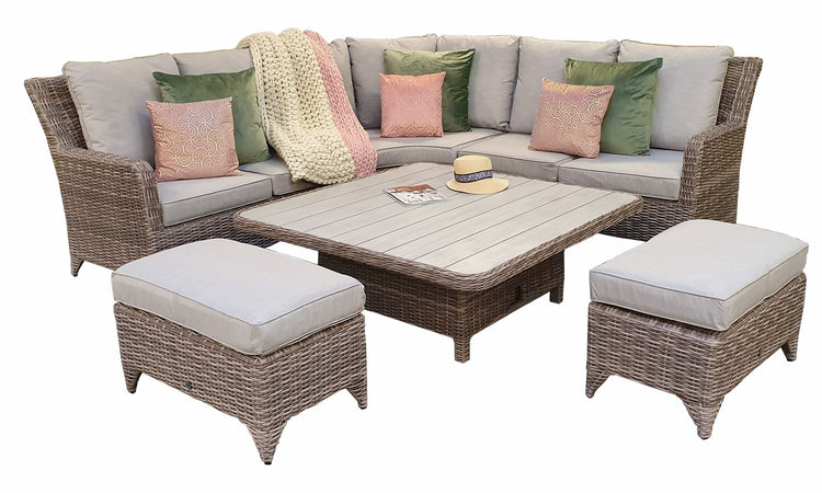 Signature Weave - Rattan Corner Dining Set with Lift Table | Sarah | Sara0260